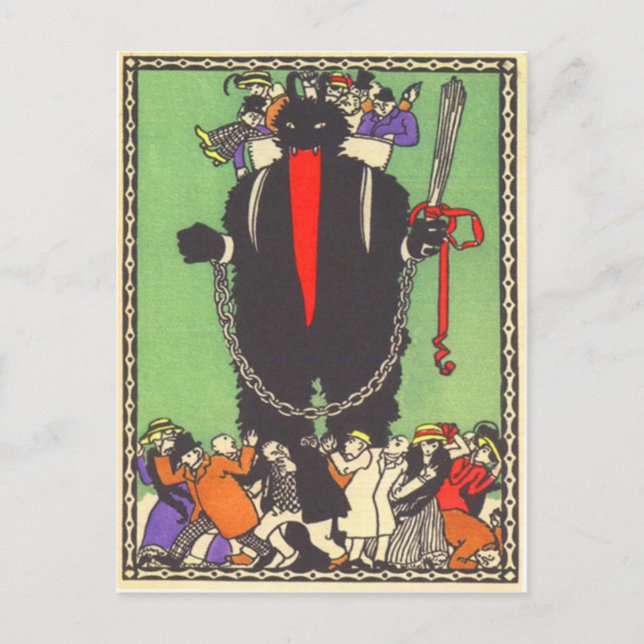 Krampus Collecting The Bad People Postcard (Front)