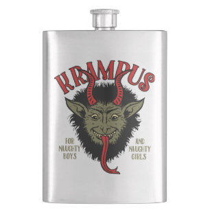 Krampus Face Naughty Hip Flask