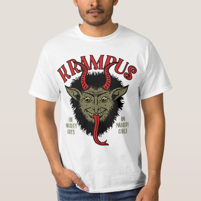 Krampus Face Naughty T-Shirt (Front)