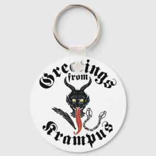 Krampus Greetings Key Ring