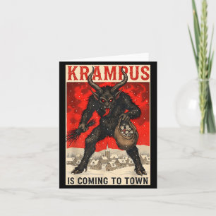 Krampus Is Coming To Town Christmas Horror Holiday Card