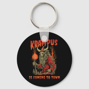 Krampus Is Coming To Town Christmas Horror Holiday Key Ring
