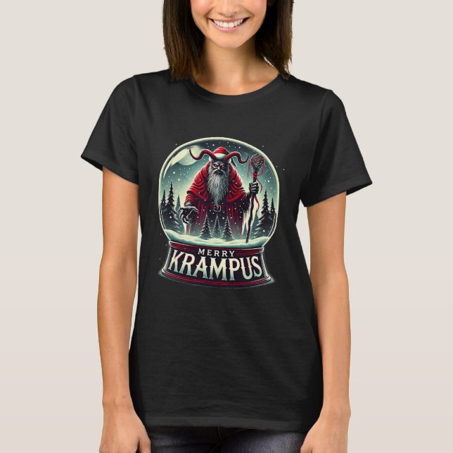 Krampus Is Coming To Town Horror Merry Krampus Chr T-Shirt (Front)