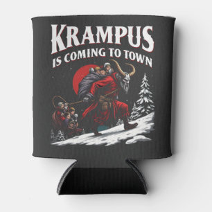 Krampus is Coming to Town Krampus Christmas Can Cooler