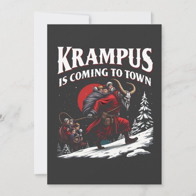 Krampus is Coming to Town Krampus Christmas  Save The Date (Front)