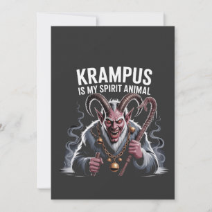 Krampus Is My Spirit Animal Christmas Funny Invitation