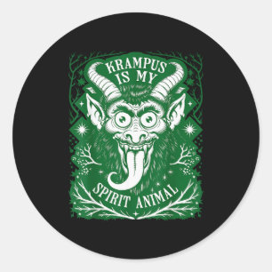 Krampus Is My Srit Animal German Folklore For Kram Classic Round Sticker