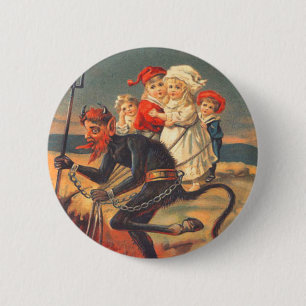 Krampus Kidnapping Children 6 Cm Round Badge