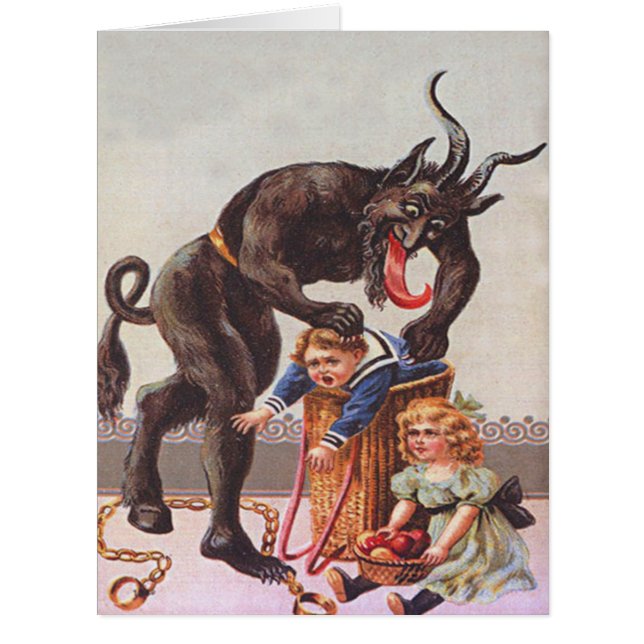 Krampus Kidnapping Children Basket (Front)