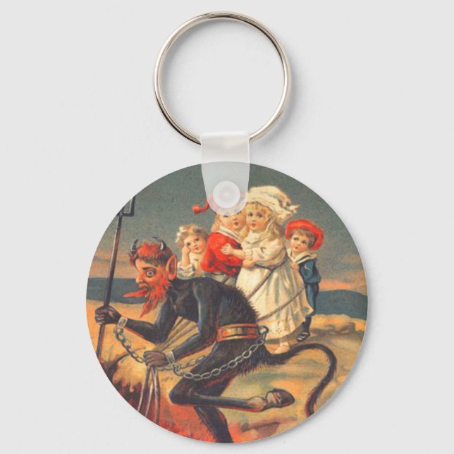 Krampus Kidnapping Children Key Ring (Front)