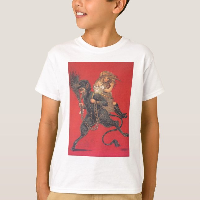 Krampus Kidnapping Girl T-Shirt (Front)