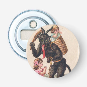 Krampus Kidnaps Girls Vintage Holiday Christmas Bottle Opener