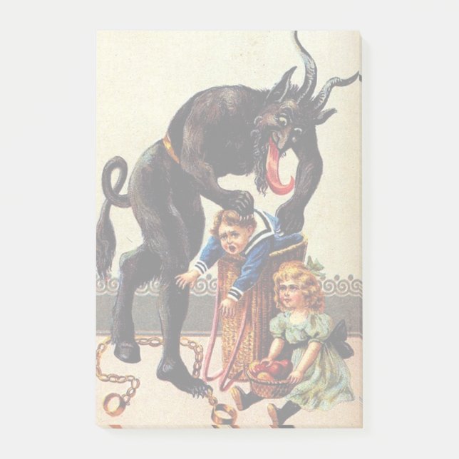 Krampus Kids Basket Holiday Christmas Sticky Notes (Front)