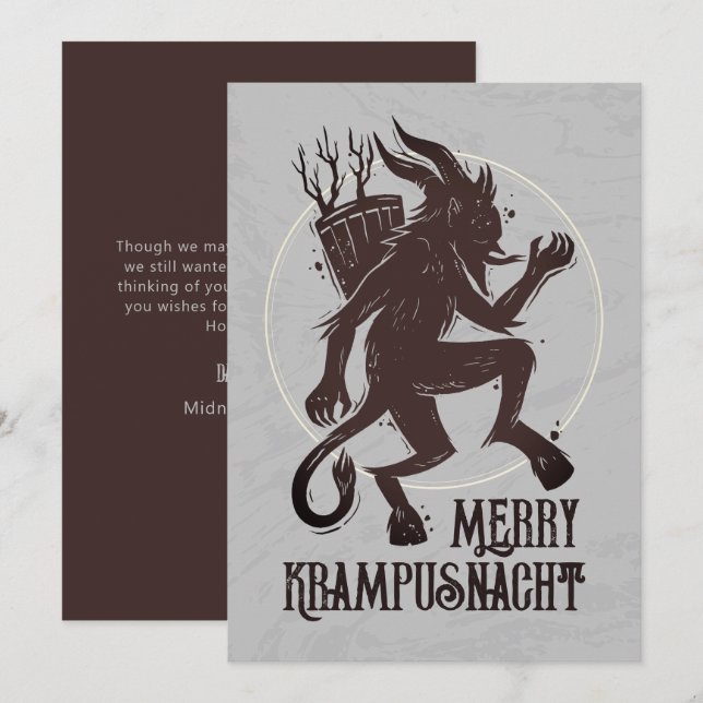 Krampus Merry krampusnacht Christmas Holiday Card (Front/Back)