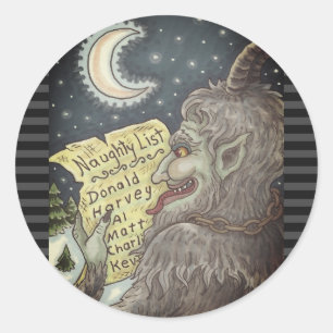KRAMPUS NAUGHTY CHILDREN LIST CHRISTMAS STICKERS