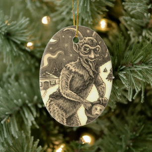 KRAMPUS & NAUGHTY CHILDREN, SCARY CHRISTMAS STORY CERAMIC TREE DECORATION