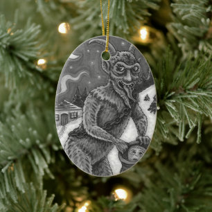 KRAMPUS & NAUGHTY CHILDREN, SCARY CHRISTMAS STORY CERAMIC TREE DECORATION