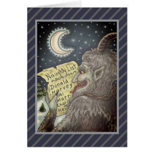 KRAMPUS NAUGHTY LIST CHRISTMAS GREETING CARD B