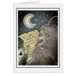 KRAMPUS NAUGHTY LIST CHRISTMAS GREETING CARD B