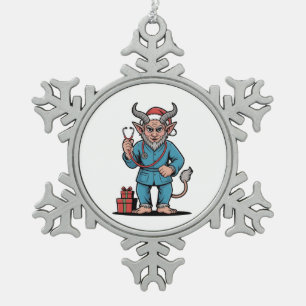 Krampus Nurse Christmas Evil Xmas  Snowflake Pewter Christmas Ornament