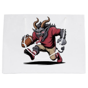 Krampus Playing Football Christmas Fitness Xmas Large Gift Bag