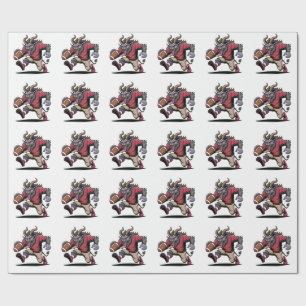 Krampus Playing Football Christmas Fitness Xmas Wrapping Paper