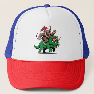 Krampus Riding A Dinosaur Santa Christmas Evil Trucker Hat