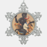 Krampus Riding Hobbyhorse With Boy
