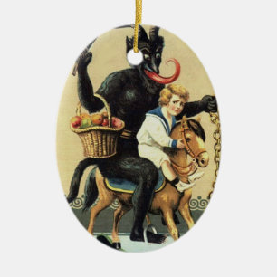 Krampus Rocking Horse Holiday Christmas Ornament