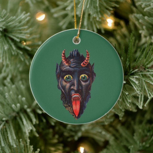 Krampus Scary Vintage Illustration Ceramic Tree Decoration (Tree)