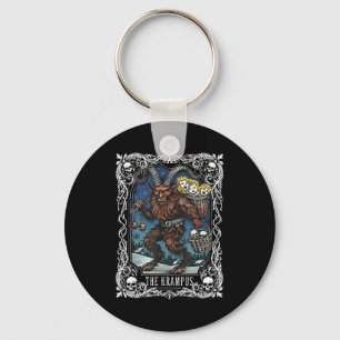 Krampus Tarot Card Design Christmas Season Evil Pa Key Ring