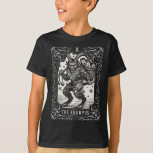 Krampus Tarot Card Design Christmas Season Evil Pa T-Shirt