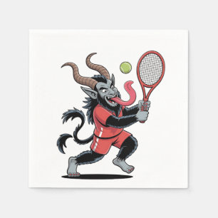 Krampus Tennis Christmas Court Demon Tennis Napkin