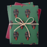 Krampus Themed Wrapping Paper Flat Sheet Set of 3<br><div class="desc">Krampus Wrapping Paper Flat Sheet Set of 3</div>