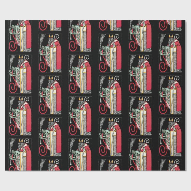 Krampus und Nikolo Wrapping Paper (Flat)