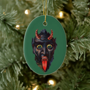 Krampus Vintage Illustration Krampusnacht Ceramic Tree Decoration
