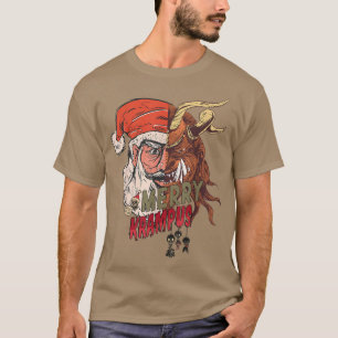 Krampusnacht Merry Krampus and Santa Horror Christ T-Shirt