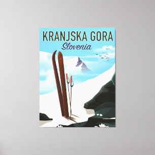 Kranjska Gora Slovenia ski poster Canvas Print