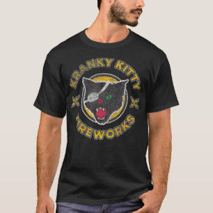 Kranky Kitty Fireworks Funny Pirate Cat  T-Shirt