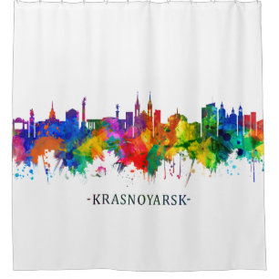 Krasnoyarsk Russia Skyline Shower Curtain