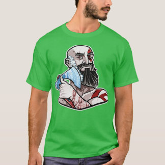 Kratos shaving with his Axe T-Shirt
