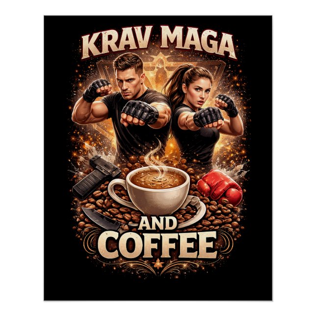 Krav Maga and Coffee Poster (Front)