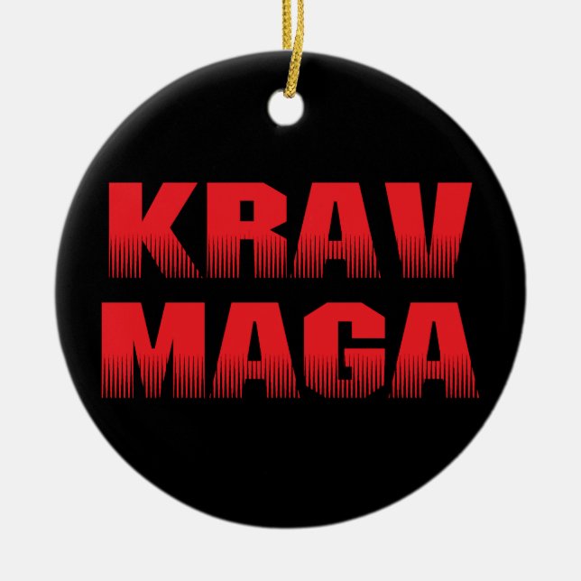 Krav Maga Ceramic Tree Decoration (Front)
