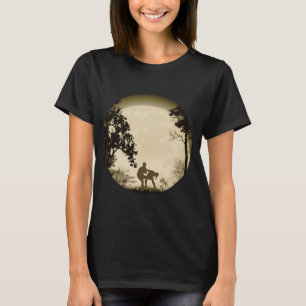 Krav Maga Groin Kick with Full Moon Latte T-Shirt