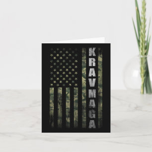 Krav Mega Usa American Flag Camo Fan Vintage  Card