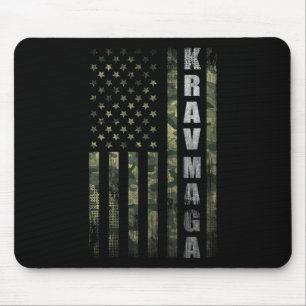 Krav Mega Usa American Flag Camo Fan Vintage Mouse Pad