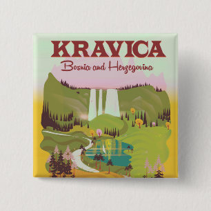 Kravica Waterfalls Bosnia and Herzegovina 15 Cm Square Badge