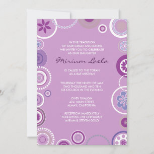 KRAZY POLKA DOT Bat Mitzvah Invitation Pink