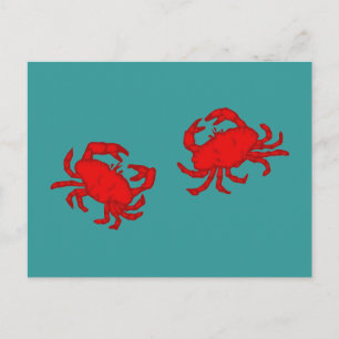 Krebse crabs postcard