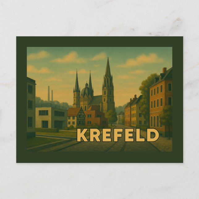 Krefeld Germany City Art Postcard (Front)
